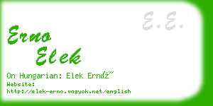 erno elek business card